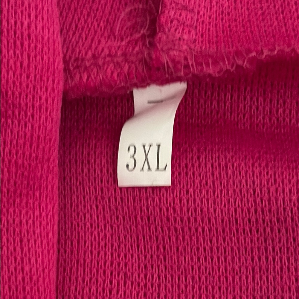 B1 Vibrant Pink Women's 3XL Hooded Coat with Back Ring Embellishments - Picture 6 of 7
